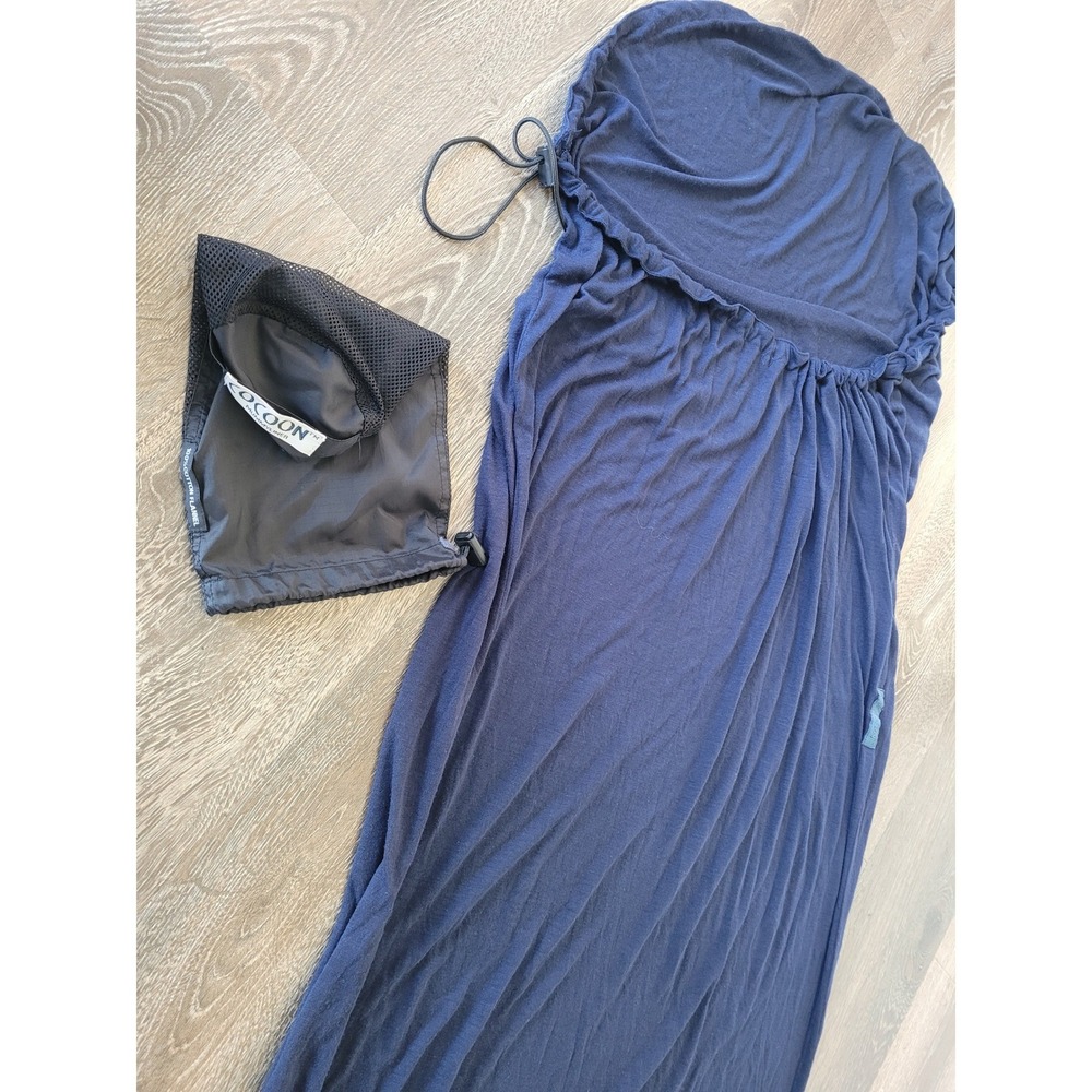 Cocoon MummyLiner CoolMax Sleeping Bag Liner Navy Blue Travel Sheet with Bag #4
